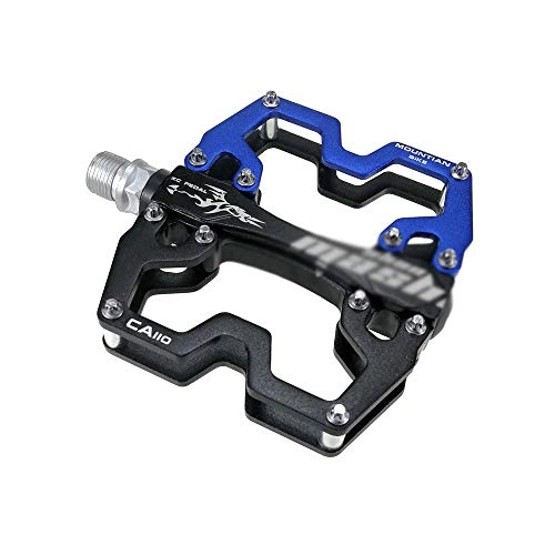 Mountain Bike Pedal : YZT QUEEN Bicycle Pedal, Aluminum Alloy Mountain Bike Non-Slip Pedals 9 / 16 Inch Sealed Bearing Flat Pedals, Suitable for Road / Mountain / MTB / BMX Bicycles, black blue