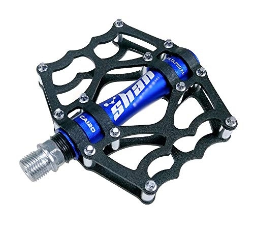 Mountain Bike Pedal : YZT QUEEN Bicycle Pedal, Bicycle Pedal Aluminum Alloy, CNC9 / 16 Inch Bearing Shock Absorption Mountain Bike And Road Bicycle Pedals, black blue