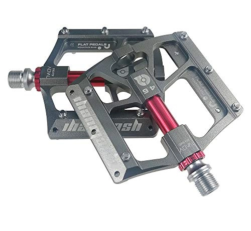 Mountain Bike Pedal : YZT QUEEN Pedal, Aluminum Alloy Non-Slip Durable Mountain Bike Pedal, Ultra-Robust CNC Machined 3-Bearing Bicycle Pedal for BMX MTB Road Bike 9 / 16", Titanium