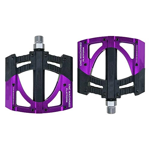 Mountain Bike Pedal : YZT QUEEN Pedal, Bicycle Pedal Anti-Skid, Ultra Light And Durable Mountain Bike Pedal with 3 Sealed Bearings 9 / 16"Thread Bearing MTB BMX Bicycle Pedals, black purple
