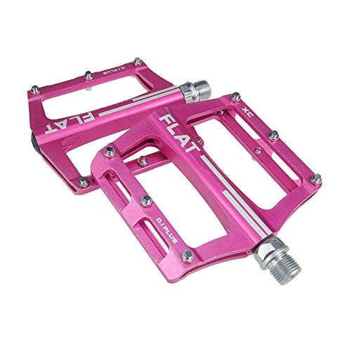 Mountain Bike Pedal : YZT QUEEN Pedal, Non-Slip Flat Foot Pedals with Sealed Bearings in Aluminum Bicycle Pedals, Suitable for 9 / 16 Inch Road / Mountain / MTB / BMX Bicycles, pink