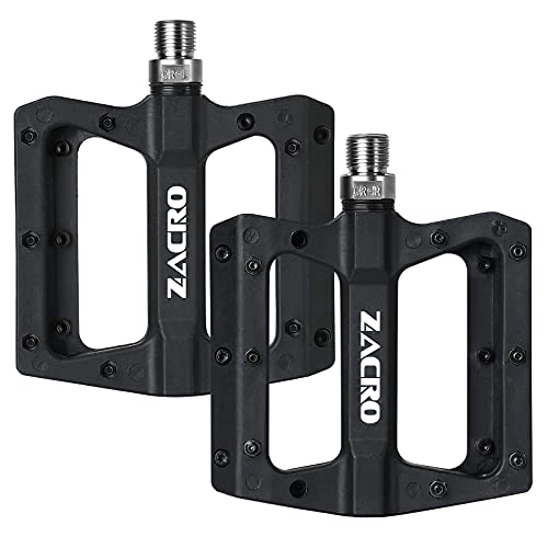 Mountain Bike Pedal : Zacro Mountain Bike Pedal Nylon BMX Pedals 9 / 16" Raceface Chester Pedals Platform Bicycle Flat Pedals - Black