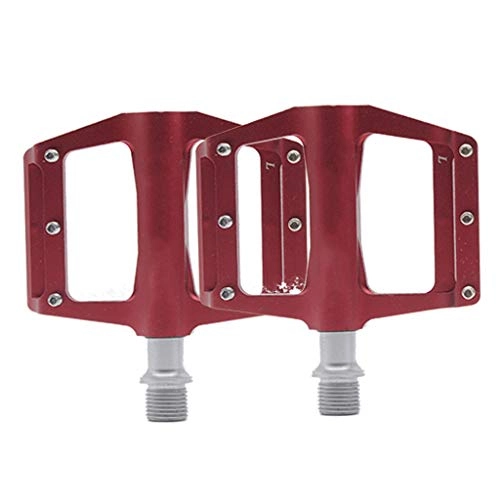 Mountain Bike Pedal : ZDDN Bike Pedals Red Metal Anti-skid Nails Anti-rust Mountain Bike Pedals Aluminum Alloy For All Kinds Of Bicycles (color : RED)