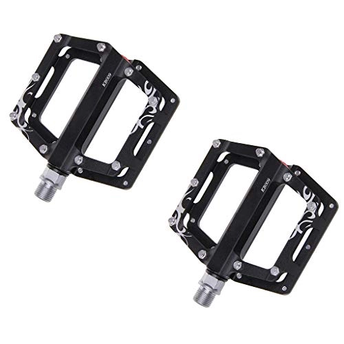 Mountain Bike Pedal : ZDDN Mountain Bike Pedals9 / 16inch Ultra-light Aluminum Alloy Bearing Non-slip Pedal For Sports And Outdoors (color : BLACK)
