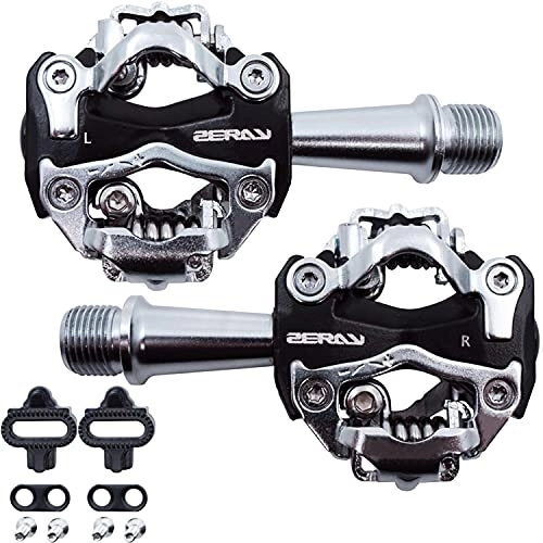 Mountain Bike Pedal : ZERAY Mountain Bike Pedals Sealed Clipless 9 / 16" Crank Compatible with Shimano SPD Cleats (Cleats Included)-Dual Platform Multi-Great for Road, Trekking, Touring, City Bike