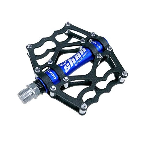 Mountain Bike Pedal : Zeroall Bike Pedals 9 / 16" Mountain Bike Pedals Aluminum Alloy Body Non-Slip Bicycle Pedals with Full Sealed Bearings & 12pcs Anti-Slip Pins, Cycling Wide Platform Pedals(Black Blue)