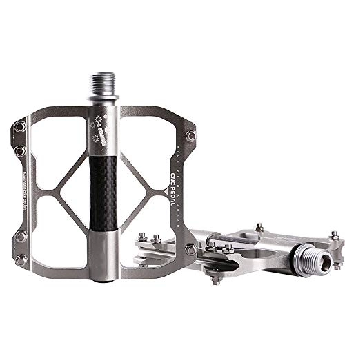 Mountain Bike Pedal : Zgsjbmh bicycle pedals Mountain Bike Aluminum Alloy Pedal Bicycle Accessories Equipped With Bicycle Pedals Lightweight Bike Accessories Mountain Bike, Road B (Color : Silver)