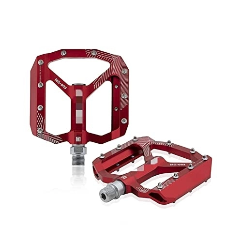 Mountain Bike Pedal : ZHANGJIN LINGJ SHOP Compatible With MG-03 Mountain Bike Pedals Cycling Aluminium Alloy MTB Pedal A Pair 345g (Color : Red)