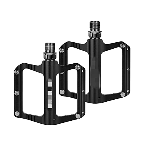 Mountain Bike Pedal : ZHANGQI jiejie store 2pcs Mountain Bike Bicycle Pedals Nylon Fiber Aluminum Alloy Bearing Dead Fly Pedal Non-slip Foot Pedal Accessory 4.1 * 3.3 * 0.6in (Color : Black)