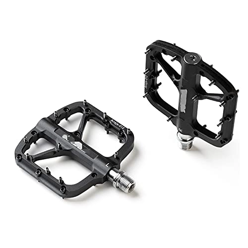 Mountain Bike Pedal : ZHANGQI jiejie store Mountain Bike Pedals Platform Bicycle Flat Alloy Pedals 9 / 16" Sealed Bearings Pedals Non-Slip Alloy Flat Pedals (Color : A012-Black)