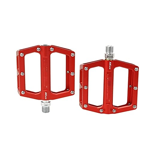 Mountain Bike Pedal : ZHANGQI jiejie store NEW Bicycle Pedal Aluminum Alloy Anti-Skid Big Pedals Bearing Pedals Fit For MTB BMX Mountain Road Bike Accessory (Color : Red)