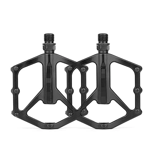 Mountain Bike Pedal : ZHANGQI jiejie store Promend Mountain Bike Pedal Lightweight Aluminium Alloy Bearing Pedals Fit For BMX Road MTB Bicycles Accessories 123 * 100 * 18mm (Color : Black)