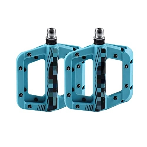 Mountain Bike Pedal : ZHANGWW ZWF Store Bicycle Pedals Shockproof Mountain Bike Pedals Non-Slip Lightweight Nylon Fiber Bicycle Platform Pedals for MTB 9 / 16 inches (Color : Blue)