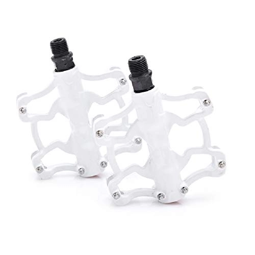 Mountain Bike Pedal : Zhenwo Bicycle Pedals, Universally Applicable, Mountain Bike Pedals, Platform-Bike, Ultra Sealed Bearing, Aluminum Alloy Flat Pedals 9 / 16 - Lightweight Bicycle Pedals, White