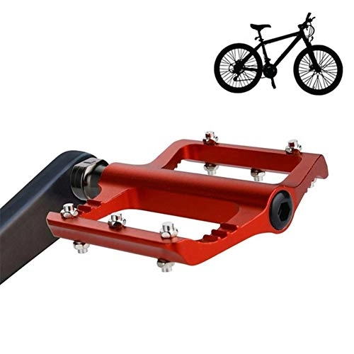 Mountain Bike Pedal : ZHHWYP Bicycle Pedals MTB Pedals with Ultralight Aluminum Alloy Platform And Three Sealed Warehouses, Non-Slip Pedals for MTB BMX Bike, Red