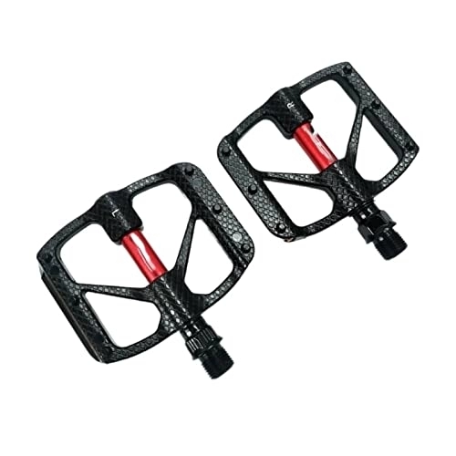 Mountain Bike Pedal : ZHIHUAN Xzhen Bicycle Pedal Anti-slip Ultralight Aluminum Alloy MTB Mountain Bike Pedal Sealed Bearing Pedals Bicycle Accessories Parts Xzhen (Color : Black red)