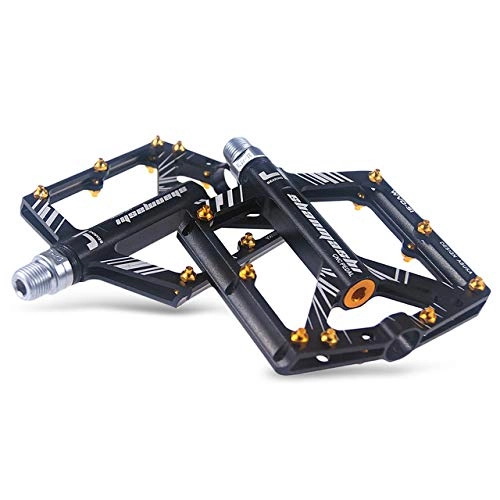 Mountain Bike Pedal : ZHIPENG Bicycle Pedal, Aluminum Alloy with Sealed Bearing Large Foldable Ultra Light Suitable for Mountain Bike Road Bike - Men And Women, Black