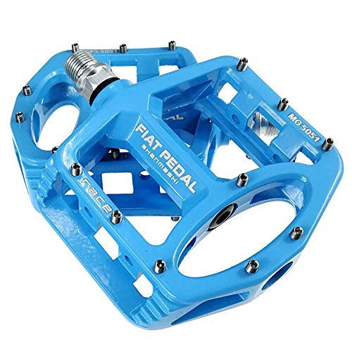 Mountain Bike Pedal : ZHIPENG Bike Hybrid Pedals Magnesium Alloy Pedals Mountain Bike Pedals Dead Fly Road Bikes Pedals Wide Comfortable Non-Slip Pedals for Universal Mountain Bike Road Bike Trekking Bike, Blue
