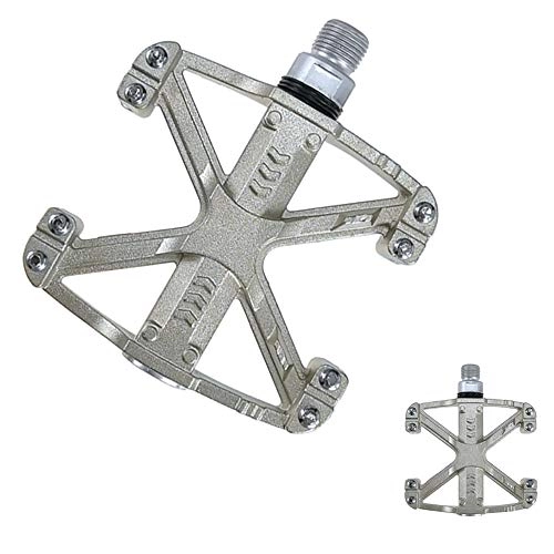 Mountain Bike Pedal : ZHIPENG Clipless Pedals Bicycle Pedals Bicycle High-Strength Bearing Foot Pedal Mountain Bike Pedal Flat Foot Pedals for Universal Mountain Bike Road Bike Trekking Bike Mtb Pedals, Beige