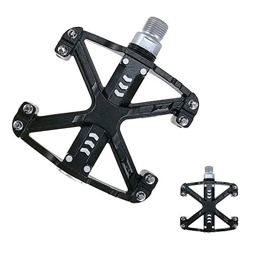 Mountain Bike Pedal : ZHIPENG Clipless Pedals Bicycle Pedals Bicycle High-Strength Bearing Foot Pedal Mountain Bike Pedal Flat Foot Pedals for Universal Mountain Bike Road Bike Trekking Bike Mtb Pedals, Black