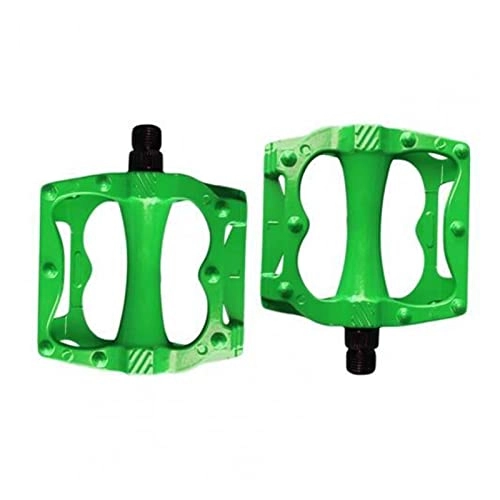 Mountain Bike Pedal : ZHIQIANG wuli store 1 Pair Colourful Pedal Mountain Bike Road Cycle Aluminum Green Blue White Bicycle Parts Compatible With Outdoor Folding Children Bike Tool (Color : Green)
