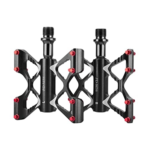 Mountain Bike Pedal : ZHIQIANG wuli store Ultra-light Aluminum Alloy Axle Bicycle Pedal CNC Mountain Bike Pedals Road MTB Pedales Bicicleta 3 Bearings Body BMX (Color : Black)