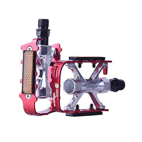 Mountain Bike Pedal : zhtt Pedals, Bicycle Cycling Bike Pedals, New Aluminum Antiskid Durable Mountain Bike Pedals Road Bike Hybrid Pedals, Red