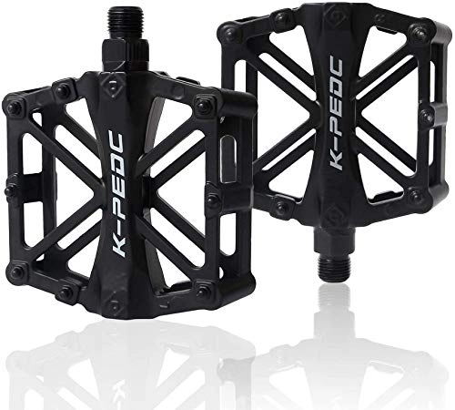 Mountain Bike Pedal : ZHTY Bicycle Cycling Pedals, New Aluminum Anti Slip Durable Mountain MTB Bike Pedals Ultralight Cycling Road Bike Hybrid Pedals 9 / 16 inch Bike Accessories