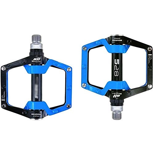 Mountain Bike Pedal : ZHUANYIYI Bike Pedal, Mountain Bike Bearing Pedal, Sealed Bearings 9 / 16 Inch Flat Cycling Pedals Road Riding Accessories 1 Pair Cycling Accessories (Color : B)