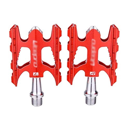 Mountain Bike Pedal : ZHUANYIYI Bike Pedal, Mountain Bike Pedals Aluminum Alloy Non-slip Durable for 9 / 16" Cycling MTB BMX Mountain Road Bike Pedals 1 Pair Accessories (Color : Red)