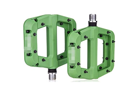 Mountain Bike Pedal : ZHUSHANG SHUANGX Bike Pedal Nylon 2 Bearing Composite 9 / 16 Mountain Bike Pedals High-Strength Non-Slip Bicycle Pedals Surface For Road BMX MT (Color : DWCQYWYA-GREEN)