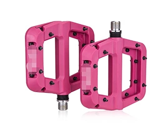 Mountain Bike Pedal : ZHUSHANG SHUANGX Bike Pedal Nylon 2 Bearing Composite 9 / 16 Mountain Bike Pedals High-Strength Non-Slip Bicycle Pedals Surface For Road BMX MT (Color : Pink)