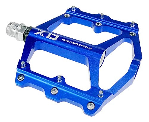 Mountain Bike Pedal : Zjcpow Bicycle Cycling Bike Pedals Mountain Bike Pedals 1 Pair Aluminum Alloy Antiskid Durable Bike Pedals Surface For Road BMX MTB Bike 5 Colors (SMS-XD) (Color : Blue)