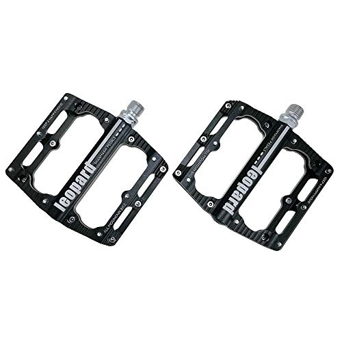 Mountain Bike Pedal : Zjcpow Bicycle Cycling Bike Pedals Mountain Bike Pedals 1 Pair Aluminum Alloy Antiskid Durable Bike Pedals Surface For Road BMX MTB Bike 6 Colors (SMS-leoprard) (Color : Black)