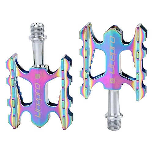 Mountain Bike Pedal : zjyfyfyf Bicycle Pedals Cycling Bike Pedals New Aluminum Anti-Slip Durable Mountain Platform Pedals With Sealed Bearing For 9 / 16 MTB Mountain Road City Hybrid Bike (Color : Multi-colored)