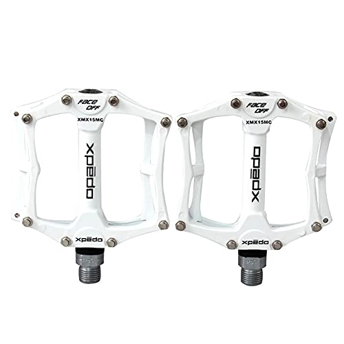 Mountain Bike Pedal : zjyfyfyf Bicycle Pedals Mountain Cycling Bike Pedals Aluminum Anti-Slip Durable Sealed Bearing Axle for Mountain Bike BMX MTB Road Bicycle (Color : White)