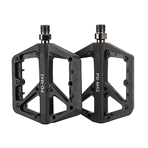 Mountain Bike Pedal : zjyfyfyf Cycling Bike Pedals with Super Bearing Pedals Lightweight Stable Plate Anti skid Durable Mountain Bike Pedals Bicycle Pedals (Color : Black)