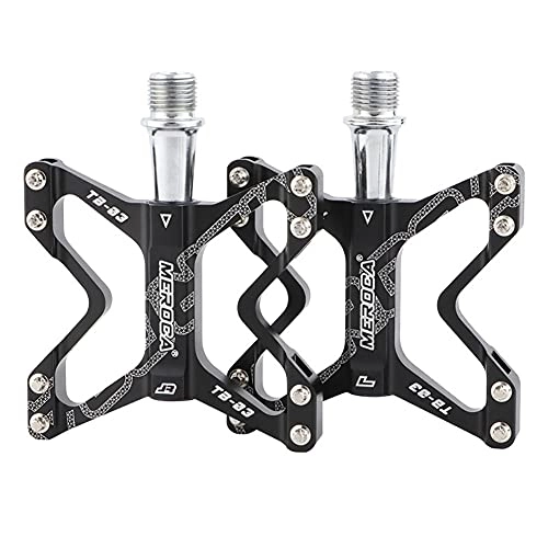 Mountain Bike Pedal : zjyfyfyf Mountain Bike Pedals New Aluminum Anti Skid Durable Bicycle Cycling Pedals Ultra Bicycle Pedals For Road Bicycle (Color : Black)