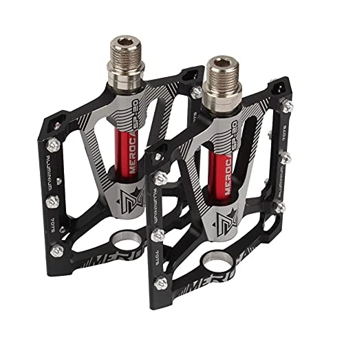 Mountain Bike Pedal : zjyfyfyf Mountain Bike Pedals Road Bike Pedals Aluminum Alloy Spindle 9 / 16 Inch With Sealed Bearing Anti-skid And Stable Mountain Bike Flat Pedals For Mountain Bike (Color : Black)