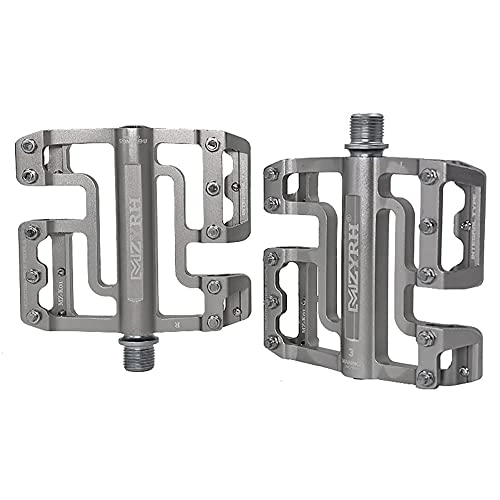 Mountain Bike Pedal : zjyfyfyf MTB Bike Platform Pedals 9 / 16 inch Cycling Pedals Sealed Bearing Axle for Mountain BMX Road Accessories Bicycles with Metal Texture (Color : Silver)