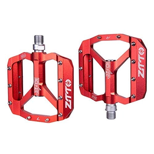Mountain Bike Pedal : ZMHVOL Outdoor sport 1 Pair MTB Bicycle Cycling Road Mountain Bike Flat Pedals Aluminum Alloy Axle Sealed Bearing Pedals (Color : PL) YUANQI ( Color : R )