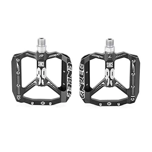 Mountain Bike Pedal : ZMHVOL Outdoor sport Ultralight Bicycle Pedal Anti-slip Quick Release Pedal DH XC Mountain Road Bike Pedal DU Bearing Aluminum Pedals Accessories YUANQI ( Color : Black )
