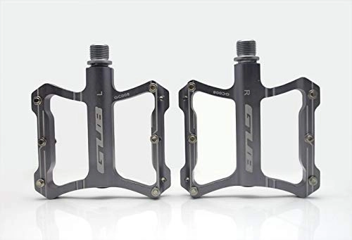 Mountain Bike Pedal : ZMHVOL Outdoor sport Ultralight Slip-resistant Aluminum Alloy Bearing Pedals One Pair Multi-color BaseCamp MTB Pedal Mountain Bicycle Road Bike YUANQI ( Color : Grey )