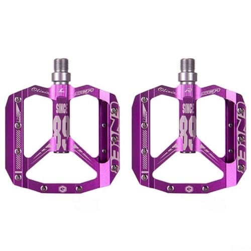 Mountain Bike Pedal : Zoegneer 2Pcs Aluminum Alloy Pedals Bicycle Pedals Mountain Bike Pedals High-strength MTB Pedals With Non-slip Grip(Purple)