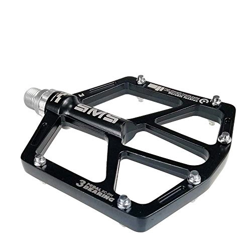 Mountain Bike Pedal : ZSN Bicycle Pedal Aluminum Alloy Bearing Pedals Mountain Bike Palin Rotary Bearing Pedals Anti-skid Stepping Board, Black