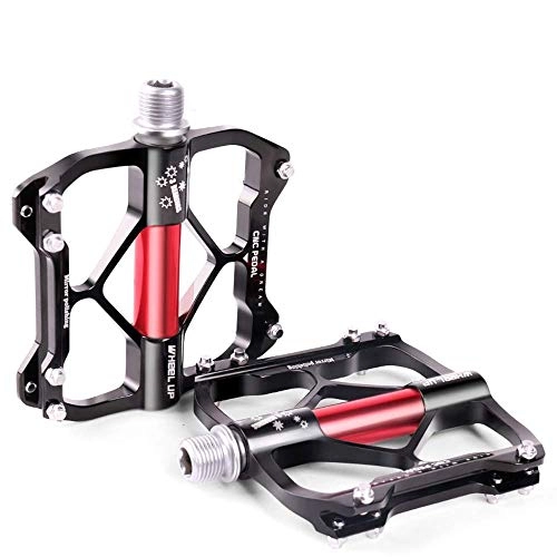 Mountain Bike Pedal : ZSN Bicycle Pedals Palin Rotating Shaft Mountain Bike Pedals Non-slip Pedal, BlackAndRed