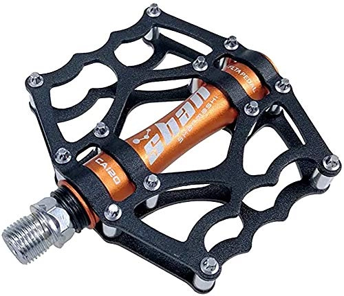 Mountain Bike Pedal : ZTLY Cross-country mountain bike riding slip pedal pedal, bicycle pedal novel metal alloy material strong sturdy and comfortable wear custom footboard, black orange