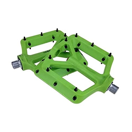 Mountain Bike Pedal : ZWHQ Bike Pedals Mountain Bicycle Pedals Composite MTB Road Bike Pedals Cycling Pedals Anti-Slip Pedals (Color : Green, Size : 11.8x12x2.1cm)