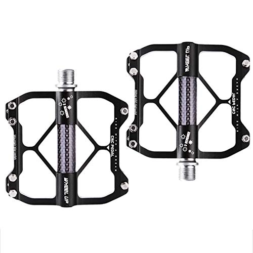 Mountain Bike Pedal : ZXCOOJOOK Bicycle Pedal Mountain Bike Pedals Road Bicycle Accessories Aluminum Alloy Anti-skid Palin Bearing Ankle (Color : Black)