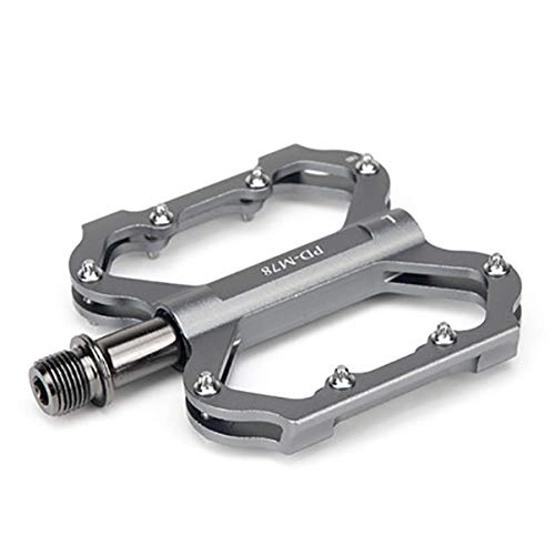 Mountain Bike Pedal : ZXCOOJOOK Bicycle Pedal Mountain Bike Pedals Road Bicycle Accessories Aluminum Alloy Anti-skid Palin Bearing Ankle (Color : Silver)